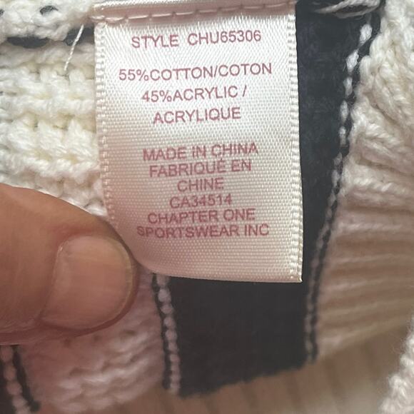 Striped Nautical Sweater Women's Large Chunky Knit Pullover Blue White Coastal - Picture 7 of 11